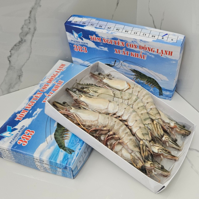Tôm sú hộp 8 con - 1kg - Hải sản Mạnh Kiên
